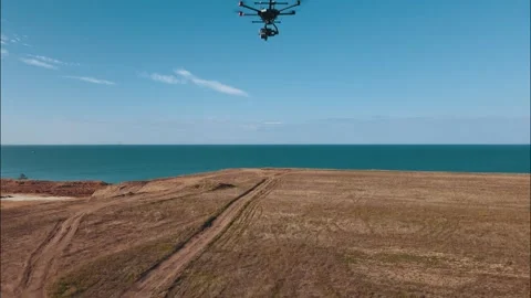Copter over the field. Stock Footage 244734198