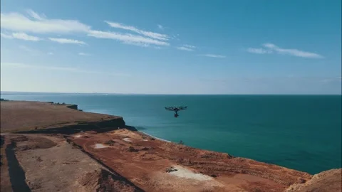 Copter over the field Stock Footage 244734221