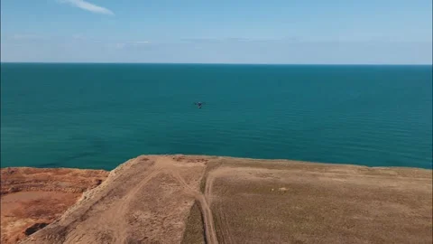 Copter over the field. Video stock 244734232