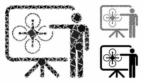 Copter presentation Composition Icon of Bumpy Elements 스톡 일러스트