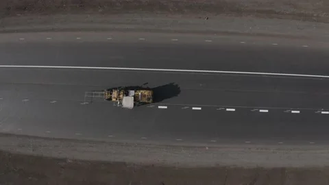 Copter removes asphalt markings Stock Footage 151252829