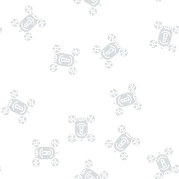 Copter robot glyph vector seamless pattern Stock Illustration