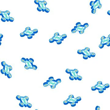Copter robot isometric icon seamless pattern Illustrazione stock