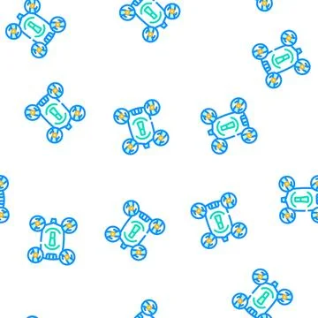 Copter robot vector seamless pattern Stock Illustration