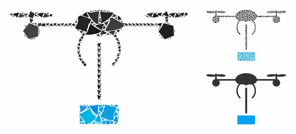 Copter shipment Composition Icon of Bumpy Pieces Stock Illustration