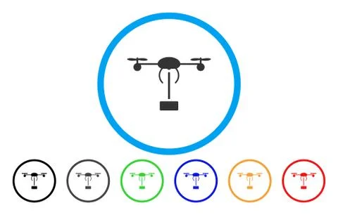 Copter Shipment Rounded Vector Icon 스톡 일러스트