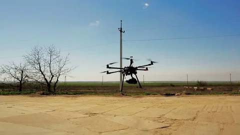 Copter soars into the sky. 스톡 동영상 75863127