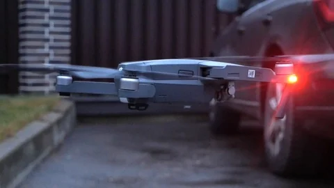 The copter takes off in cloudy weather Stock-Footage 128104565