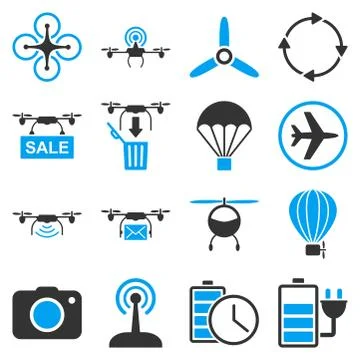 Copter tools icon set Stock Illustration