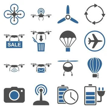 Copter tools icon set Stock Illustration