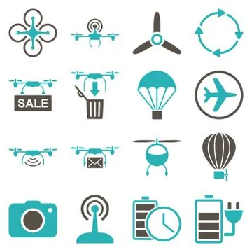 Copter tools icon set Stock Illustration