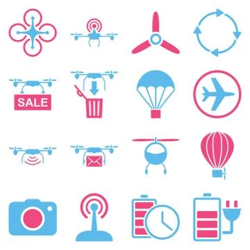 Copter tools icon set Stock Illustration