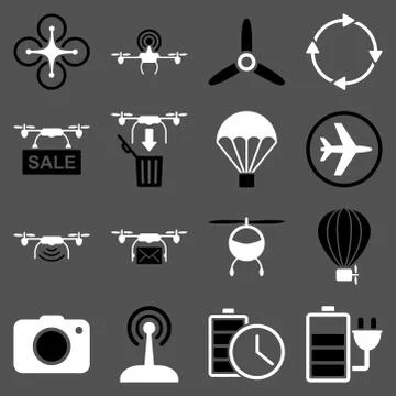 Copter tools icon set Stock Illustration