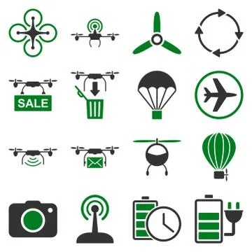 Copter tools icon set Stock Illustration