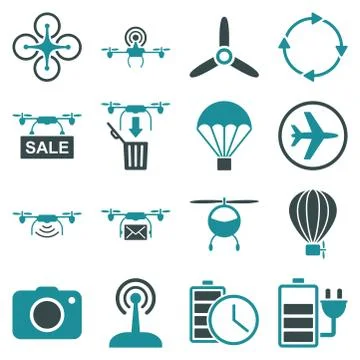 Copter tools icon set Stock Illustration
