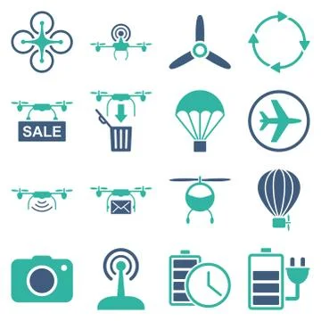 Copter tools icon set Stock Illustration