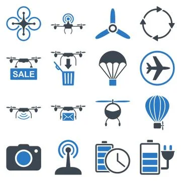 Copter tools icon set Stock Illustration