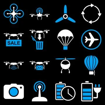 Copter tools icon set Stock Illustration