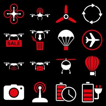 Copter tools icon set Stock Illustration