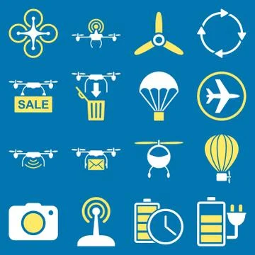 Copter tools icon set Stock Illustration