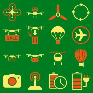 Copter tools icon set Stock Illustration