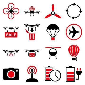 Copter tools icon set Stock Illustration
