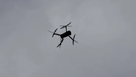 Copter for video flying against a cloudy sky. Video stock 314962770