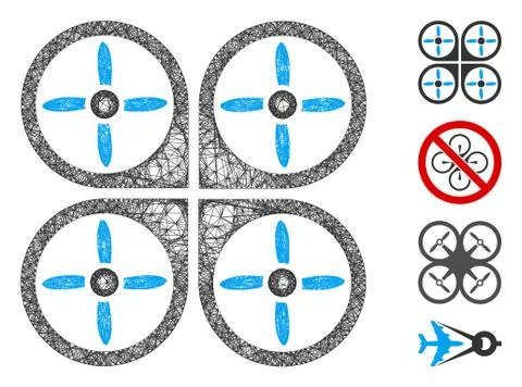 Copter Web Vector Mesh Illustration Illustrazione stock