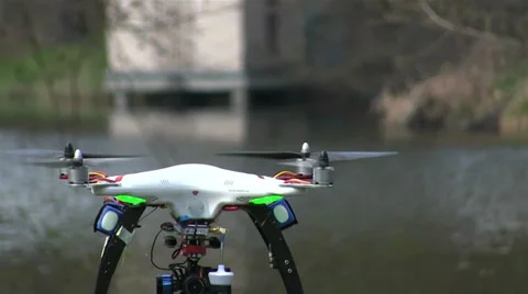 Copter\drone  fly in wood Stock Footage 37296149