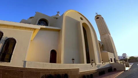 Coptic Cathedral located in Sharm el Sheikh. Video stock 163297464