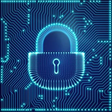 Coputer internet cyber security background. Cyber crime vector illustration Stock Illustration