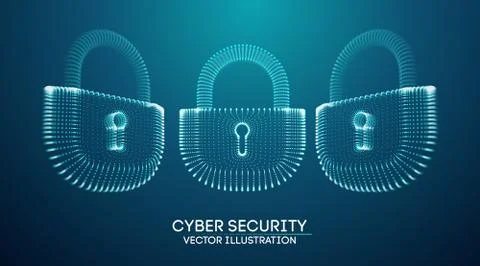 Coputer internet cyber security background. Cyber crime vector illustration Illustrazione stock