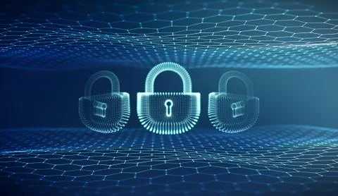 Coputer internet cyber security background. Cyber crime vector illustration Stock Illustration