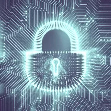 Coputer internet cyber security background. Cyber crime illustration. digital Illustrazione stock