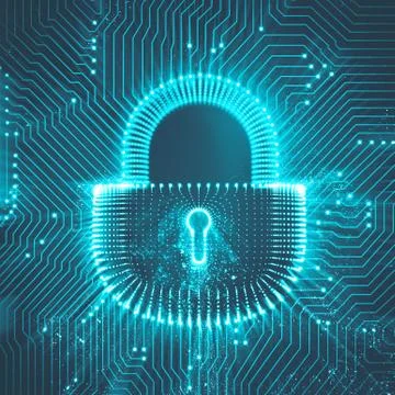 Coputer internet cyber security background. Cyber crime illustration. digital Stock Illustration