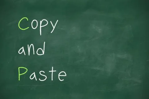 Copy and paste written on blackboard Stock Illustration