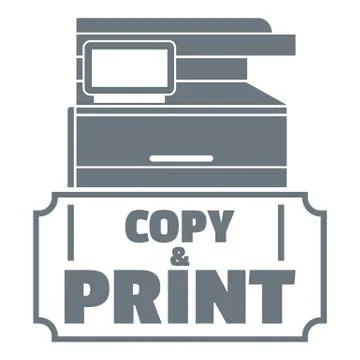 Copy and print logo, simple style Illustrazione stock