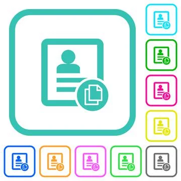 Copy contact vivid colored flat icons Ilustración de archivo