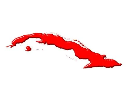 Copy of Cuba 3d map with national color Stock Illustration