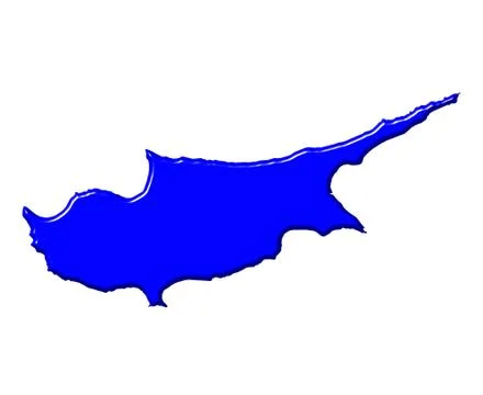 Copy of Cyprus 3d map with national color Stock Illustration