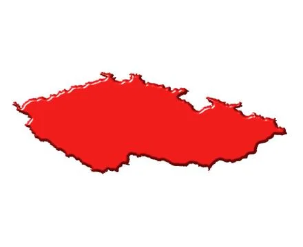 Copy of Czech Republic 3d map with national color Stock Illustration