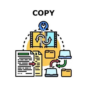 Copy data content files transfer concept Stock Illustration