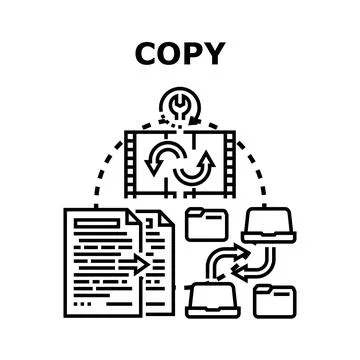 Copy data content files transfer concept Stock Illustration