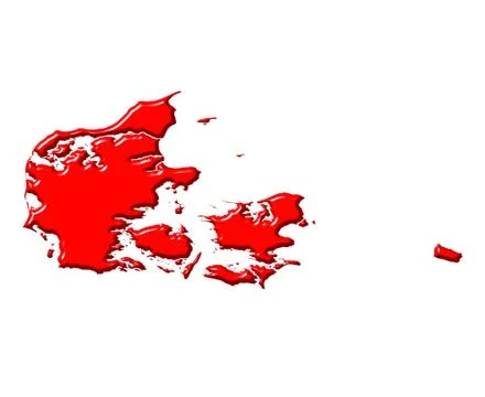 Copy of Denmark 3d map with national color Stock Illustration