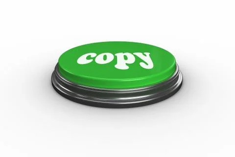 Copy on digitally generated green push button Stock Illustration