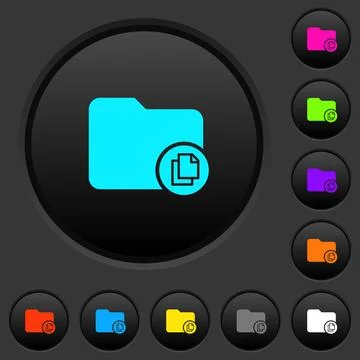 Copy directory dark push buttons with color icons イラスト素材