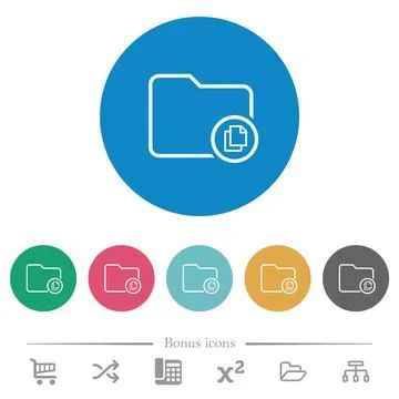 Copy directory flat round icons 스톡 일러스트