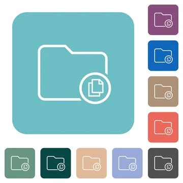 Copy directory rounded square flat icons Illustrazione stock