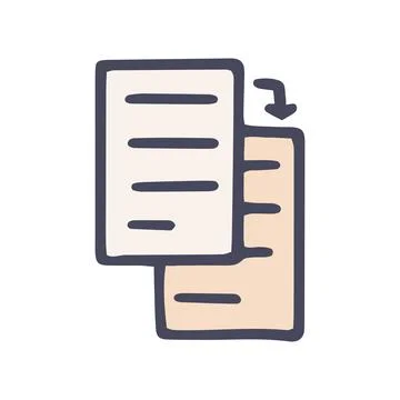 Copy document color vector doodle simple icon 库存插图