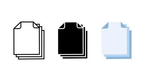 Copy document icon set duplicate file pages 스톡 일러스트